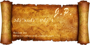 Jáksó Pál névjegykártya
